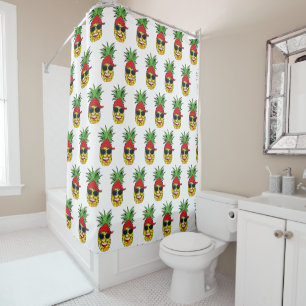 Funny pineapple shower curtain