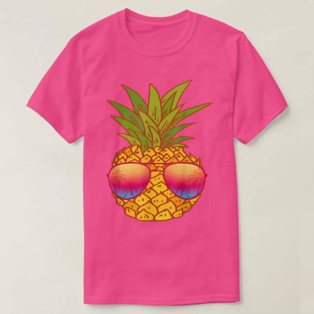 Funny Pineapple Sunglasses Art Hawaiian Aloha Hawa T-Shirt (Design Front)