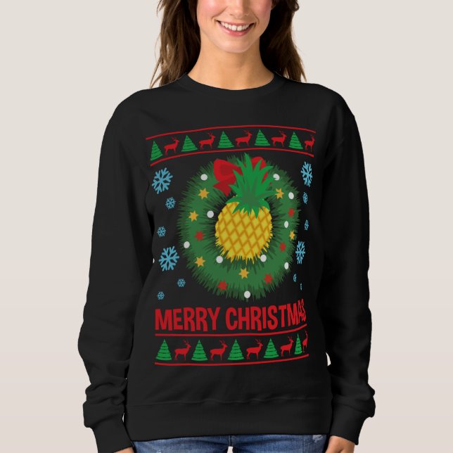 Funny Pineapple Ugly Christmas Sweater (Front)