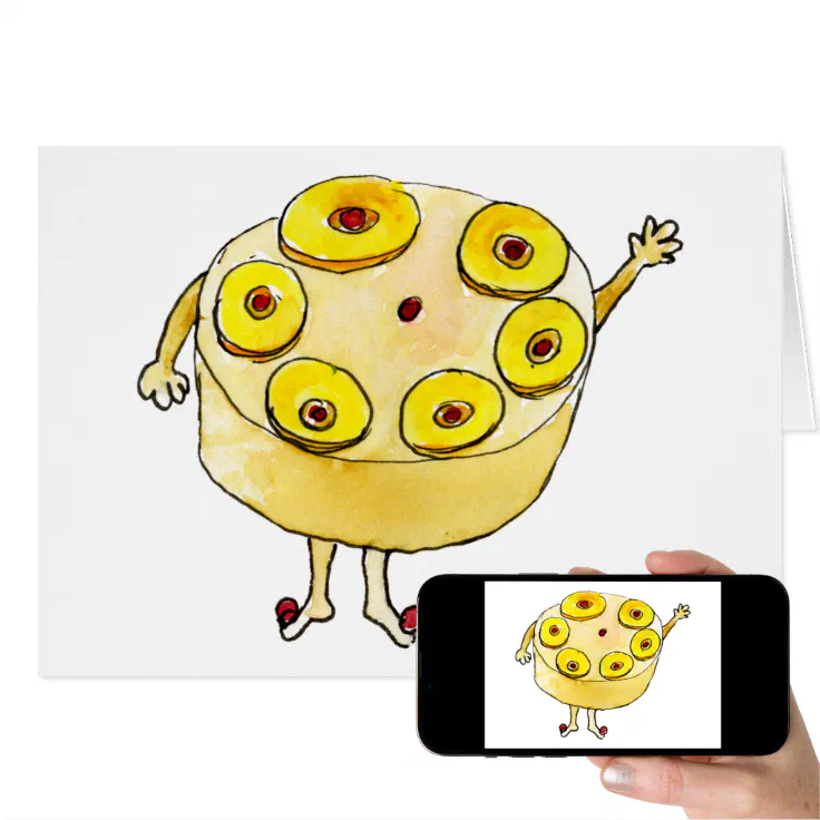 Funny Pineapple Upside Down Cake Quirky Cute Humor | Zazzle