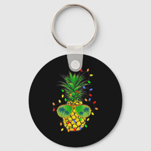 Funny Pineapple Xmas Tree Summer Christmas In July Keychain