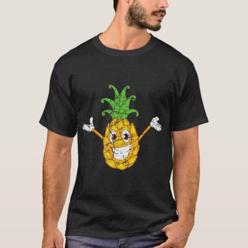 Funny Pineapples Tropical Fruit Happy Pineapple Di T_Shirt