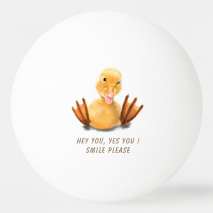 Funny Ping Pong Ball with Happy Yellow Duck Smile