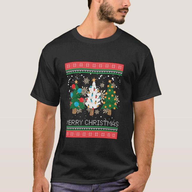 Funny Ping Pong Christmas Tree Xmas Table Tennis G T-Shirt (Front)