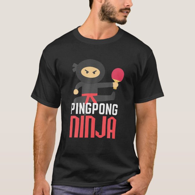 Funny Ping Pong Ninja Table Tennis T-Shirt (Front)