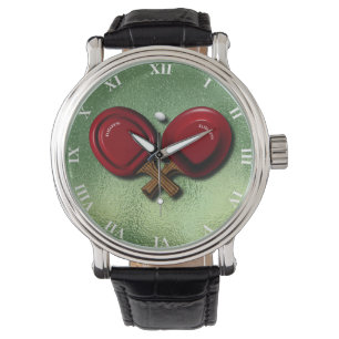 Funny Ping Pong Table Tennis Paddle With Oval Ball Watch