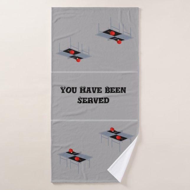 Funny Ping Pong Table With Bats And Ball, Bath Towel (Bath Towel)