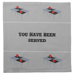 Funny Ping Pong Table With Bats And Ball, Cloth Napkin