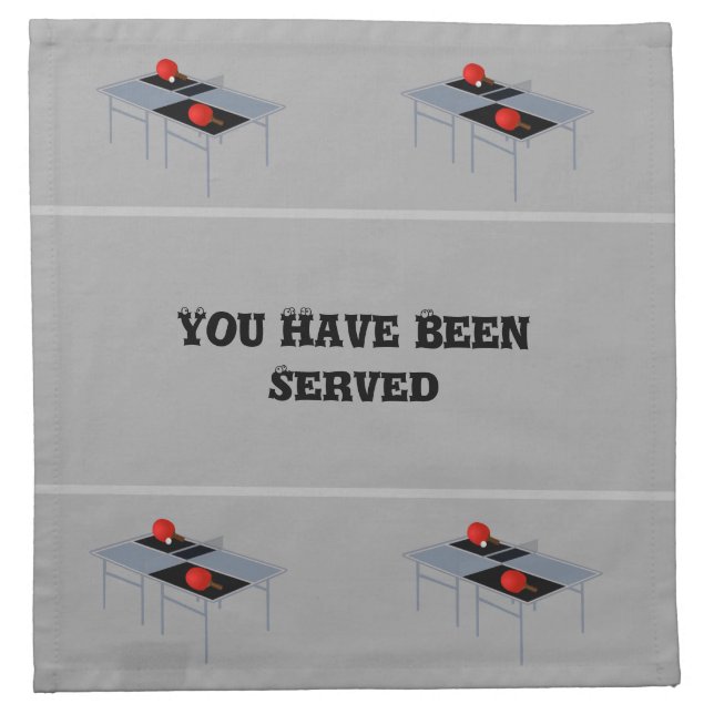 Funny Ping Pong Table With Bats And Ball, Cloth Napkin (Front)