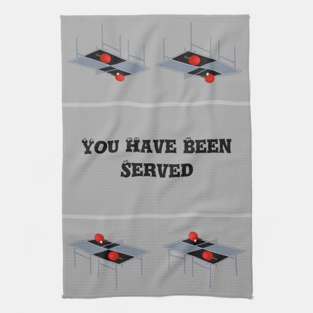 Funny Ping Pong Table With Bats And Ball, Kitchen Towel (Vertical)