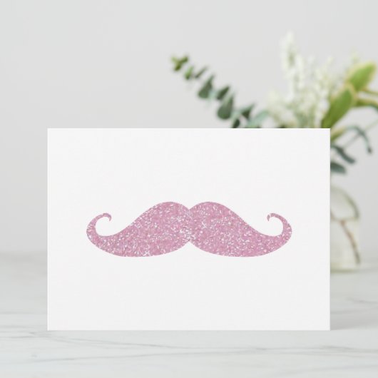 Funny Pink Bling Mustache (Standing Front)