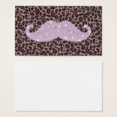Funny Pink Bling Mustache And Animal Print Pattern (Front & Back)