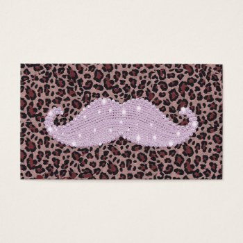 Funny Pink Bling Mustache And Animal Print Pattern by mustache_designs at Zazzle