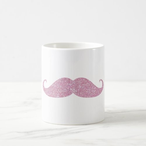 Funny Pink Bling Mustache Coffee Mug