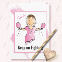 Funny Pink Boxing Gloves Fight Breast Cancer Card