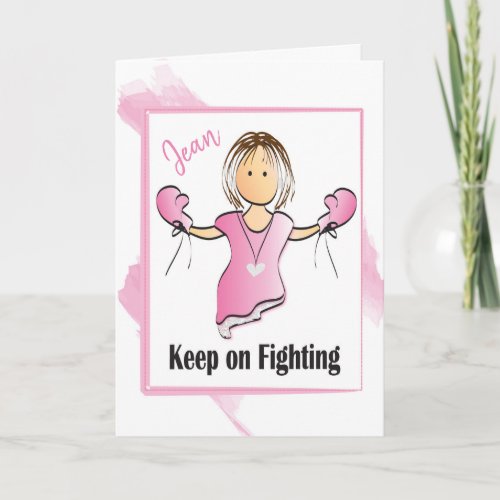 Funny Pink Boxing Gloves Fight Breast Cancer Card