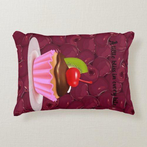 Funny Pink Cake _ Unique Cute Chocolate Lover Gift Accent Pillow