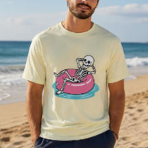 Funny Pink Cartoon Skeleton Lounging Float Ring Il