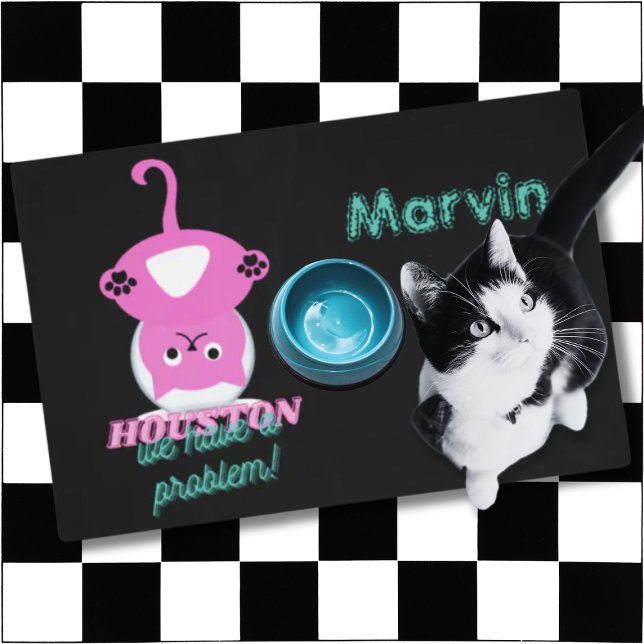 Funny Pink Cat Stuck in Fishbowl Placemat (Creator Uploaded)