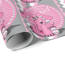 Funny Pink Chevron Elephant Wrapping Paper