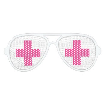 Funny Pink Cross Nurse Costume Party Shades by iprint at Zazzle