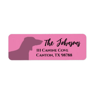 Funny Pink Dachshund Dog Address Label