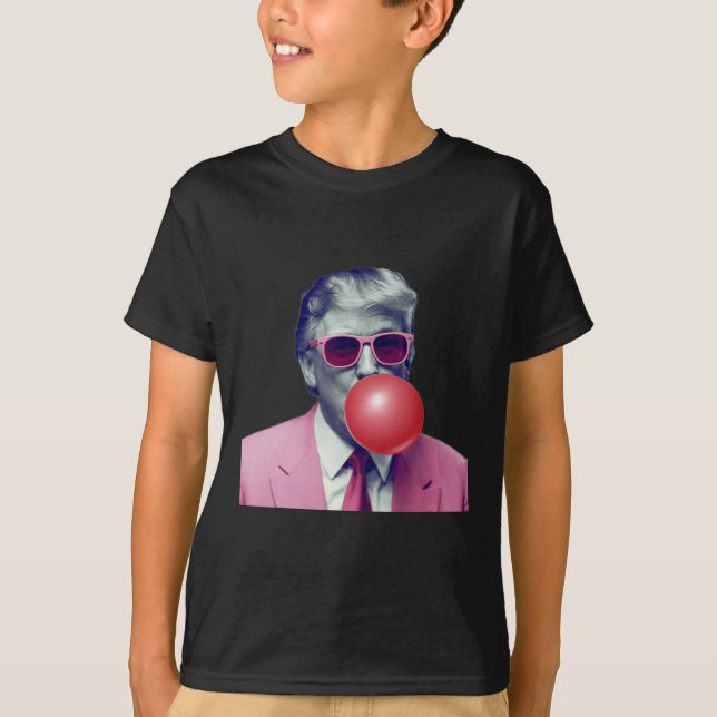 Funny Pink Donald Trump Bubble Gum Yum Tee  (Front)