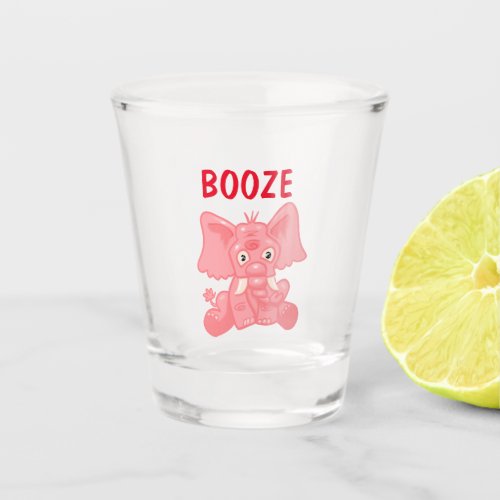 Funny Pink Elephant Shot Glass