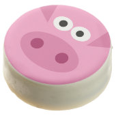 Funny pink fat pig cartoon party cookies (Angled)