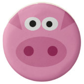 Funny pink fat pig cartoon party cookies (Front)