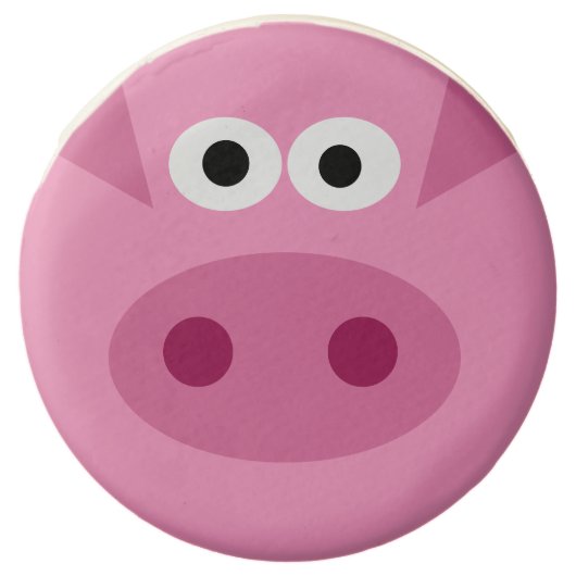 Funny pink fat pig cartoon party cookies (Front)
