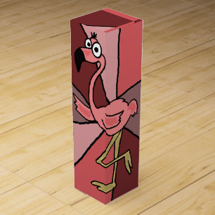 Funny Pink Flamingo Artistic Wine Gift Box