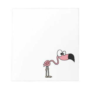 Funny Pink Flamingo Cartoon Notepad