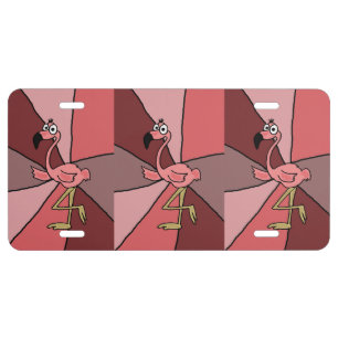 Funny Pink Flamingo Front License Plate