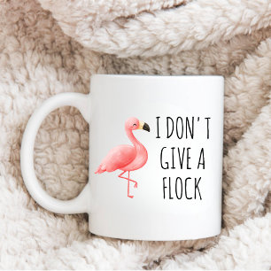 Funny Pink Flamingo I Don't Give a Flock Beach Gif Coffee Mug