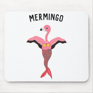 Funny Pink Flamingo Mermaid Magical Bird Mouse Pad