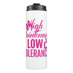 Funny Pink Girly Attitude Quote Thermal Tumbler