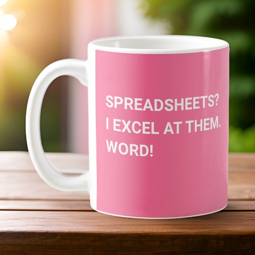 Funny Pink Gradient Spreadsheet   Coffee Mug
