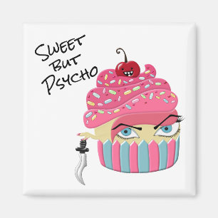 Funny Pink Halloween Cupcake Kawaii Food Humor Magnet