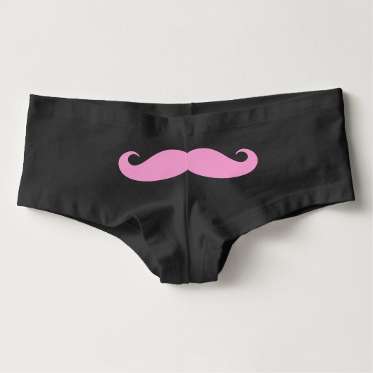 Funny pink handlebar mustache womens underwear (Front)