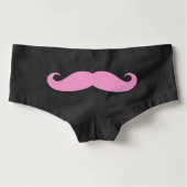 Funny pink handlebar mustache womens underwear (Back)