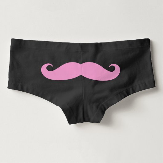 Funny pink handlebar mustache womens underwear (Back)