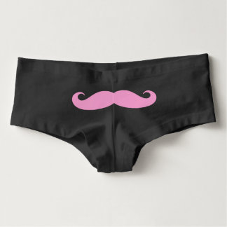 Funny pink handlebar mustache womens underwear hot shorts