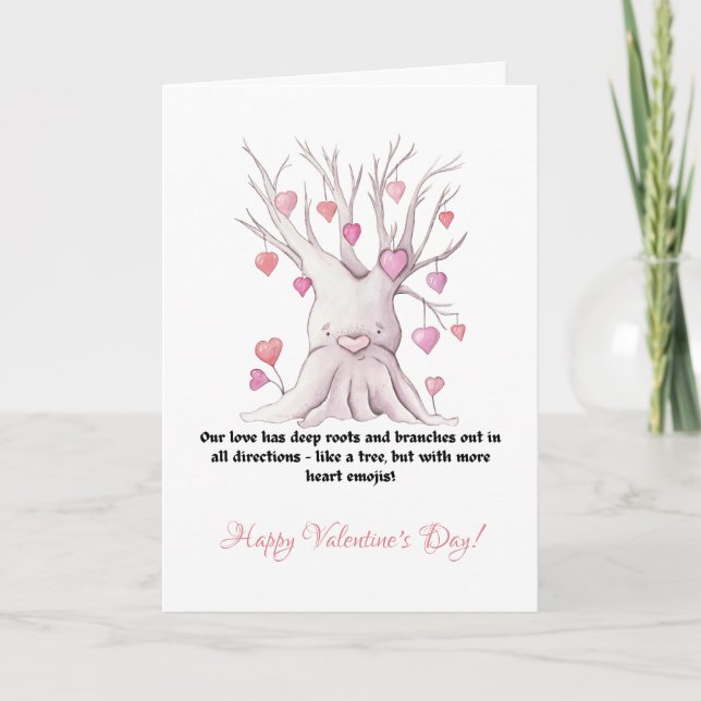 Funny Pink Heart Love Valentines Day Quote Note Card (Front)