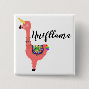 Funny Pink Magical Unicorn Flamingo Llama Animal Button
