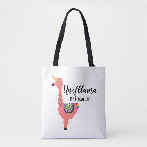 Funny Pink Magical Unicorn Flamingo Llama Animal Tote Bag