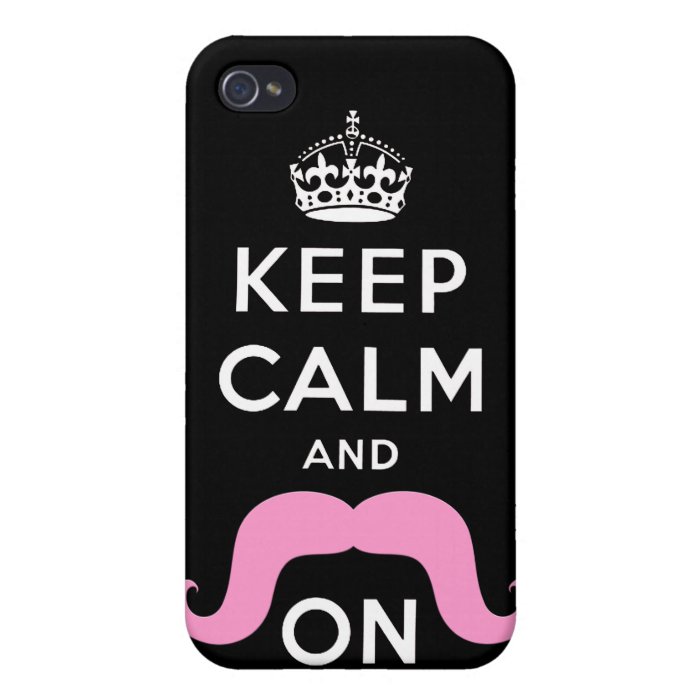 Funny Pink Mustache and Keep Calm  Covers For iPhone 4