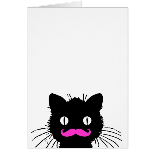 FUNNY PINK MUSTACHE BLACK CAT (Front)
