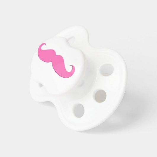 Funny Pink Mustache Pacifier (Front Right)