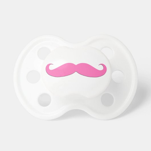 Funny Pink Mustache Pacifier (Front)